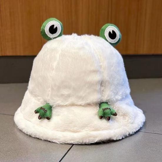 Зимняя панама мультяшный 3D дизайн лягушки утолщенная ветрозащитная теплая плюшевая шляпа рыбака женский аксессуар для активного отдыха