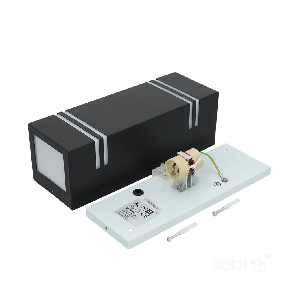 Double-sided garden wall lamp 2xGU10 IP44 black