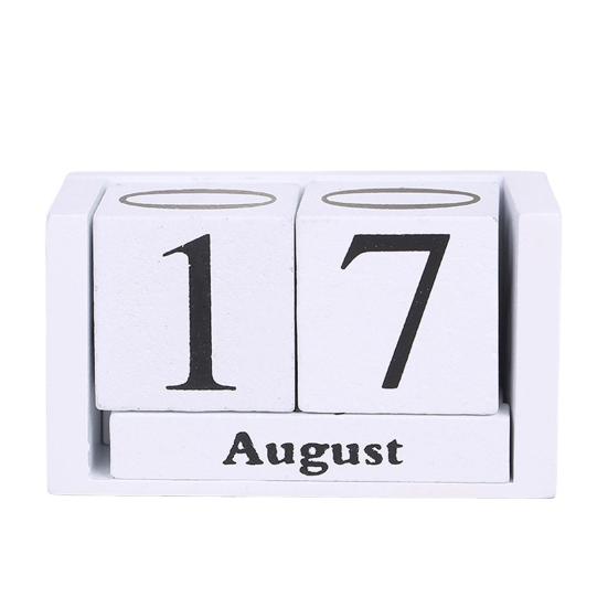 Деревянные блоки настольный календарь месяц дата дисплей многоразовый фермерский деревенский цельный деревянный вечный календарь домашний офис настольное украшение