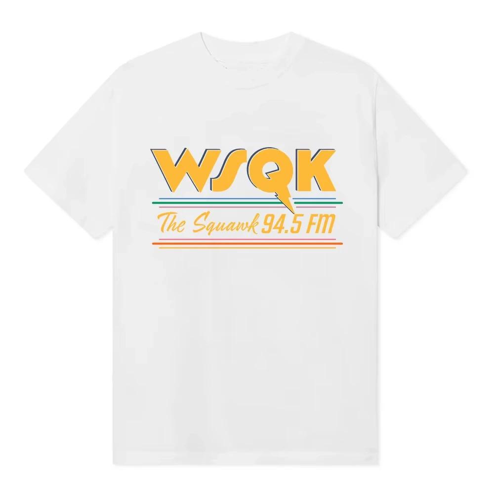 2026 Лето WSQK The Squawk 94.5 FM Футболки Beam Me Up Футболки Место Отстой Футболка с Графическим Принтом Хлопок Короткий Рукав Мужские Футболки Уличная Мода