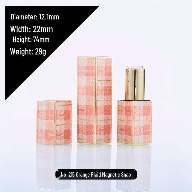 Туба для помады с магнитной застежкой, ручной работы, с текстурой кожи, напечатанная на 3D-принтере - Оранжевая, Красная, Зеленая