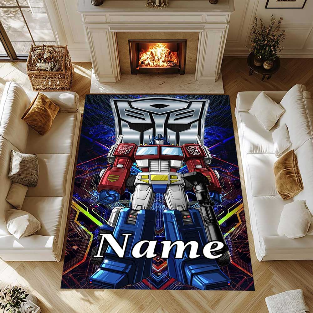 Transformers Fans (8) Customize your name rug, office chair cushion, home bedroom living room gift.