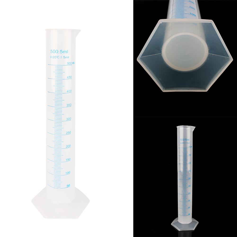500 мл измерительный цилиндр пластиковая градуированная лабораторная пробная пробирка для жидкости горячая