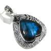 Подвеска из стерлингового серебра 925 пробы с натуральным лабрадоритом ручной работы 2,56 дюйма L7p51