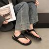 Fashion Black Popular Retro Platform Herringbone Sandals Women's 2025 New Summer Wear Non-slip Roman Sandals