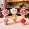 Миниатюрный кукольный домик Цветочный букет Аксессуары Мини Искусственный смоляной Роза Тюльпан Подсолнух Лилия Цветок Фигурка для DIY Сад Бонсай Микроландшафт