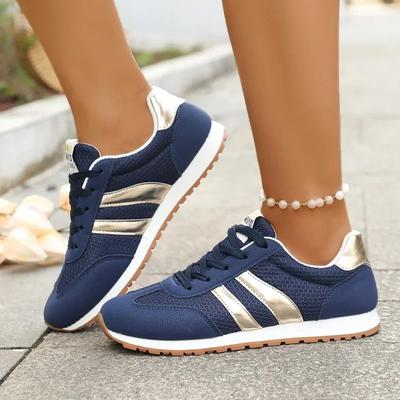 Спортивная обувь Лето Новая Круглый носок Сочетание цветов Перед шнуровкой Мягкая подошва Противоскользящая Износостойкая Обувь на плоской подошве