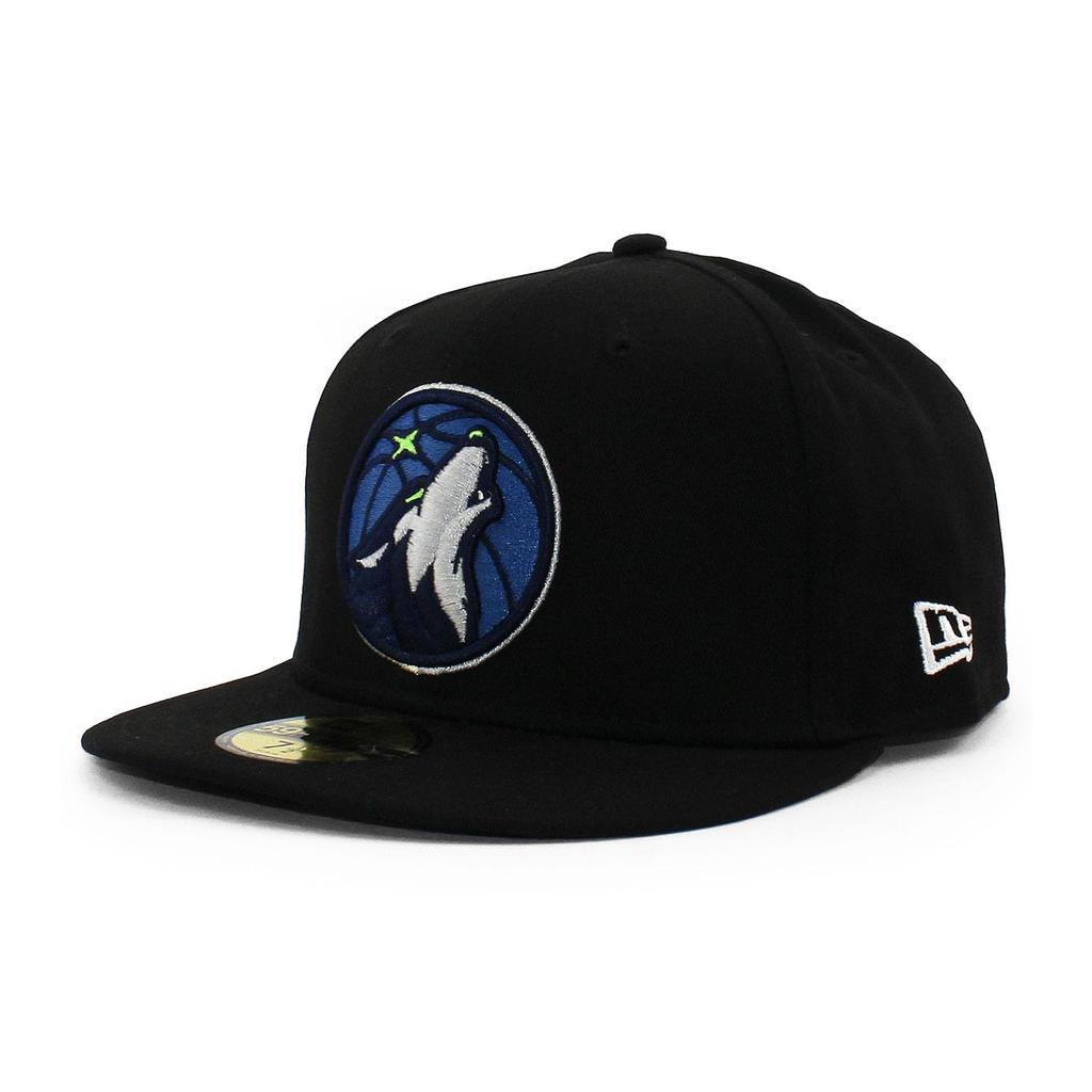 New Era Cap 59FIFTY Minnesota Timberwolves NBA Team Basic Fitted Cap Minnesota Timberwolves Black Hat Basketball 5950 Sz 7-34 [Used]