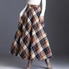 Tooxika новая шерстяная полуюбка оверсайз для женщин с контрастной клетчатой ​​юбкой с высокой талией