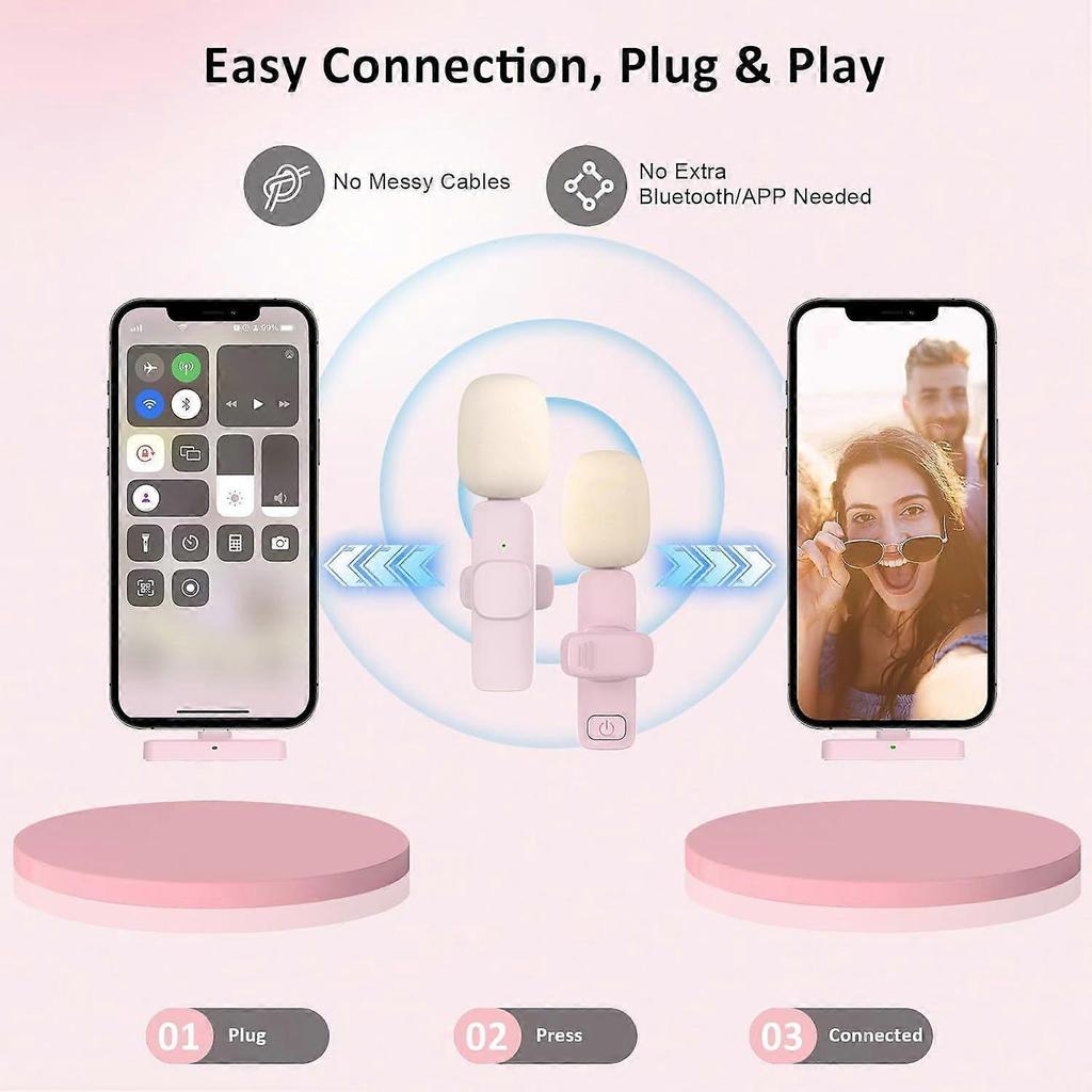 Popular Magnetic Wireless Button Bluetooth Microphone for Outdoor Mobile Phone LIVE Recording, Noise Reduction-6