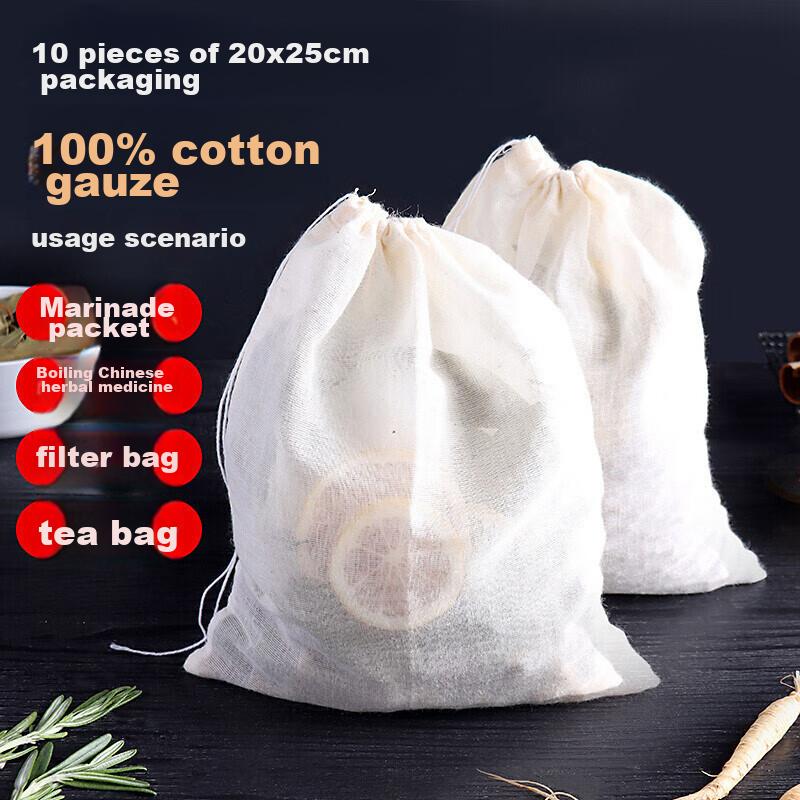 Baijie Tea Bag, Soup Bag, Gauze Bag, Bag, Stew Bag, Marinade Strainer Bag, Pure Cotton Soy Milk Filter Mesh, Filtering Bag