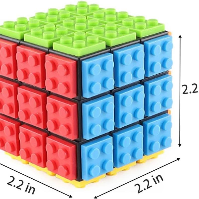 Кубик Рубика 3x3 Speed Cube с Строительными Блоками, Мини-Игрушка в Комплекте, Совместим с Lego Кубом, Обучающая Игрушка