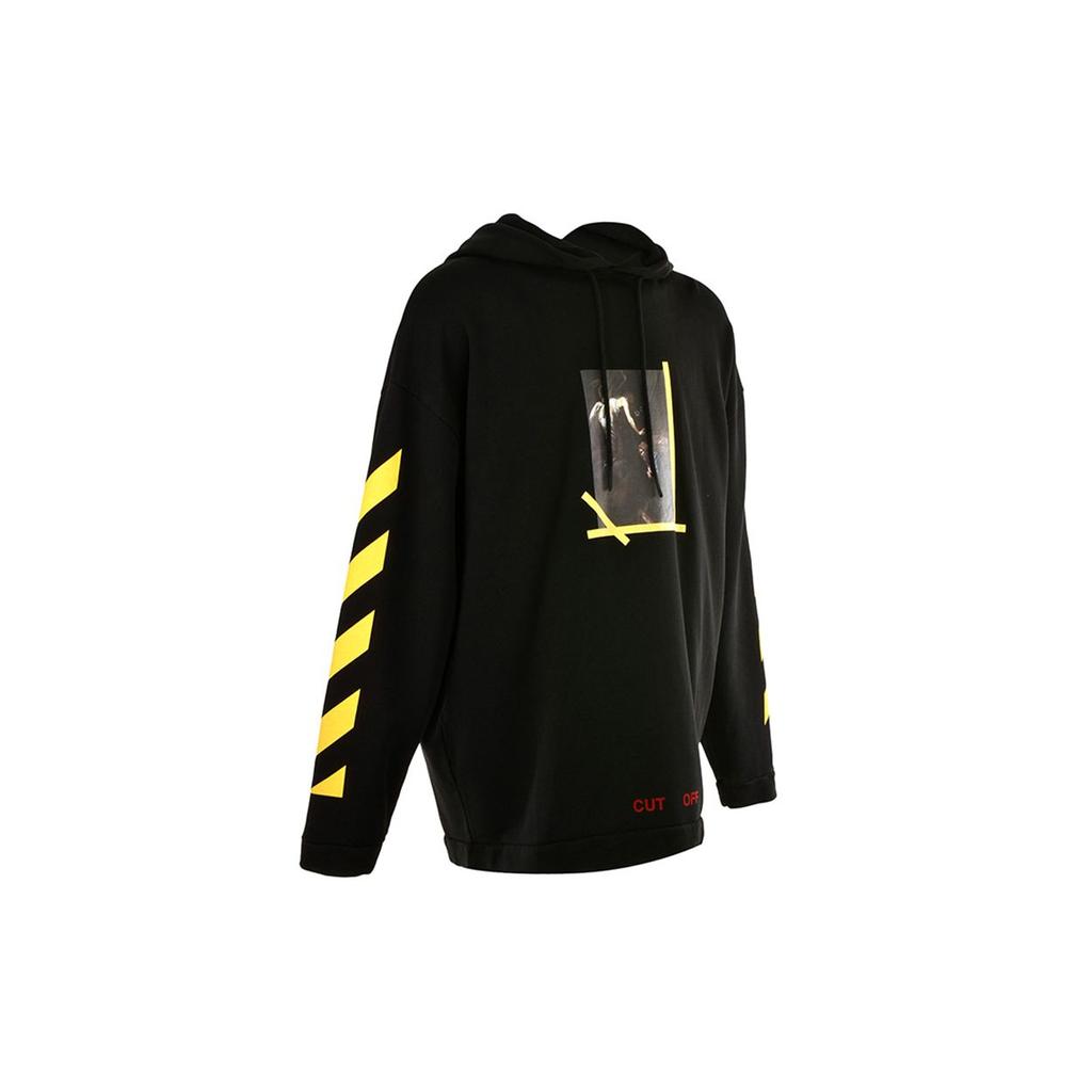 Off-White Arrow Print Loose Hoodie Men Tops Black OMBB00930371099