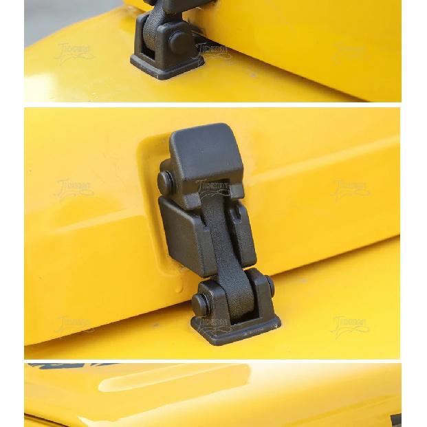 JIDIXIAN A Pair Black Car Engine Hood Latch Catch Lock Cover for Jeep Wrangler TJ 1997-2006 ABS Car Exterior Accessories