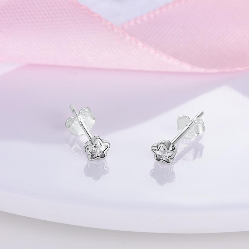 Тренд Новые Сверкающие Круглые Квадратные Серьги-гвоздики Звезда Бабочка для Женщин Девушек Серьги Серебристого Цвета для Подростков Роскошные Ювелирные Изделия