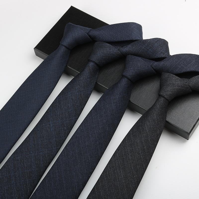 Men'S Tie Easy-Pull Zipper Dress Wedding British Style Blue Gray Knot-Free Hand Tie