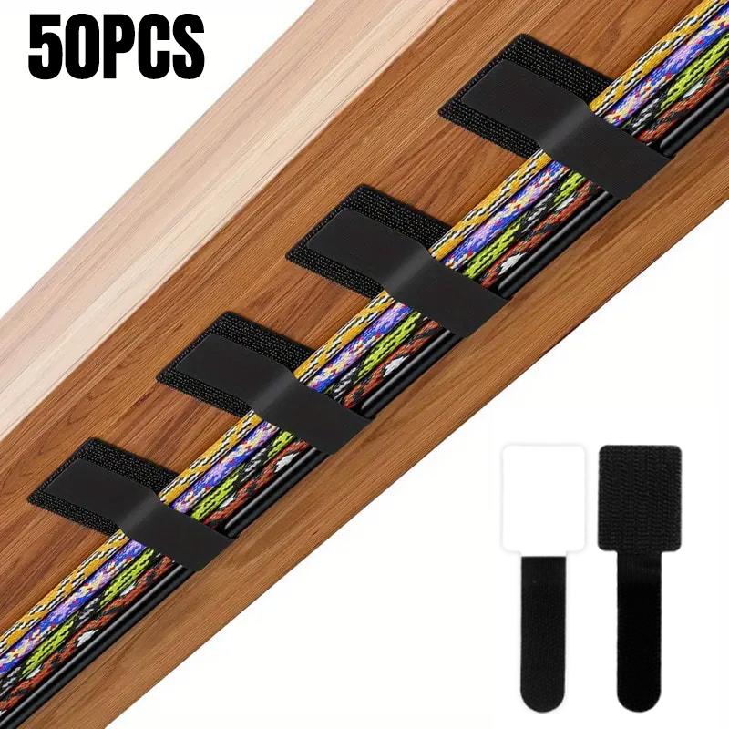 11-11pc Reusable Cable Ties Hook and Loop Cable Ties Self Adhesive Cable Organizer Table Wall Adhesive Cable Routing Holder
