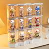 Стеллаж для хранения глухих коробок Прозрачный витринный шкаф для канцелярских принадлежностей и косметики с изображением мультяшной куклы Настольный ящик для хранения