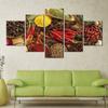 5Pcs Food Cook Kitchen Spices Decor Pictures Art HD Print 5 Panel Modern Poster Home Decor No Framed Room Decor Abstract