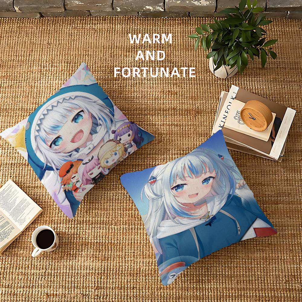 Gawr Gura Kawaii Наволочка Декоративная Наволочка для Подушки Чехол для Подушки с Принтом для Дивана