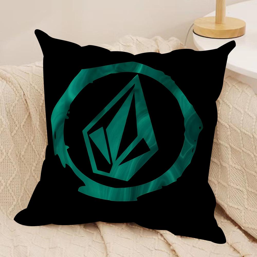 Fashion VVolcomS LOGO Cushion Cover Silky Short Plush Invisible Zipper Dustproof Sofa Pillow Case For Home Decor
