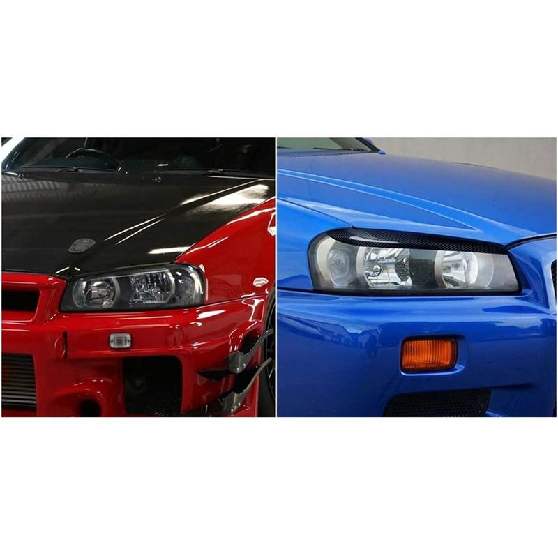 Стайлинг Автомобиля Накладки на Фары Брови Веки Наклейки Отделка для Nissan Skyline R34 GTR GT-T 1999 2000 2001 2002