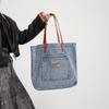 Women's 2024 Large Capacity Denim Canvas Shoulder Bag - Literary Niche Tote & Casual Handbag