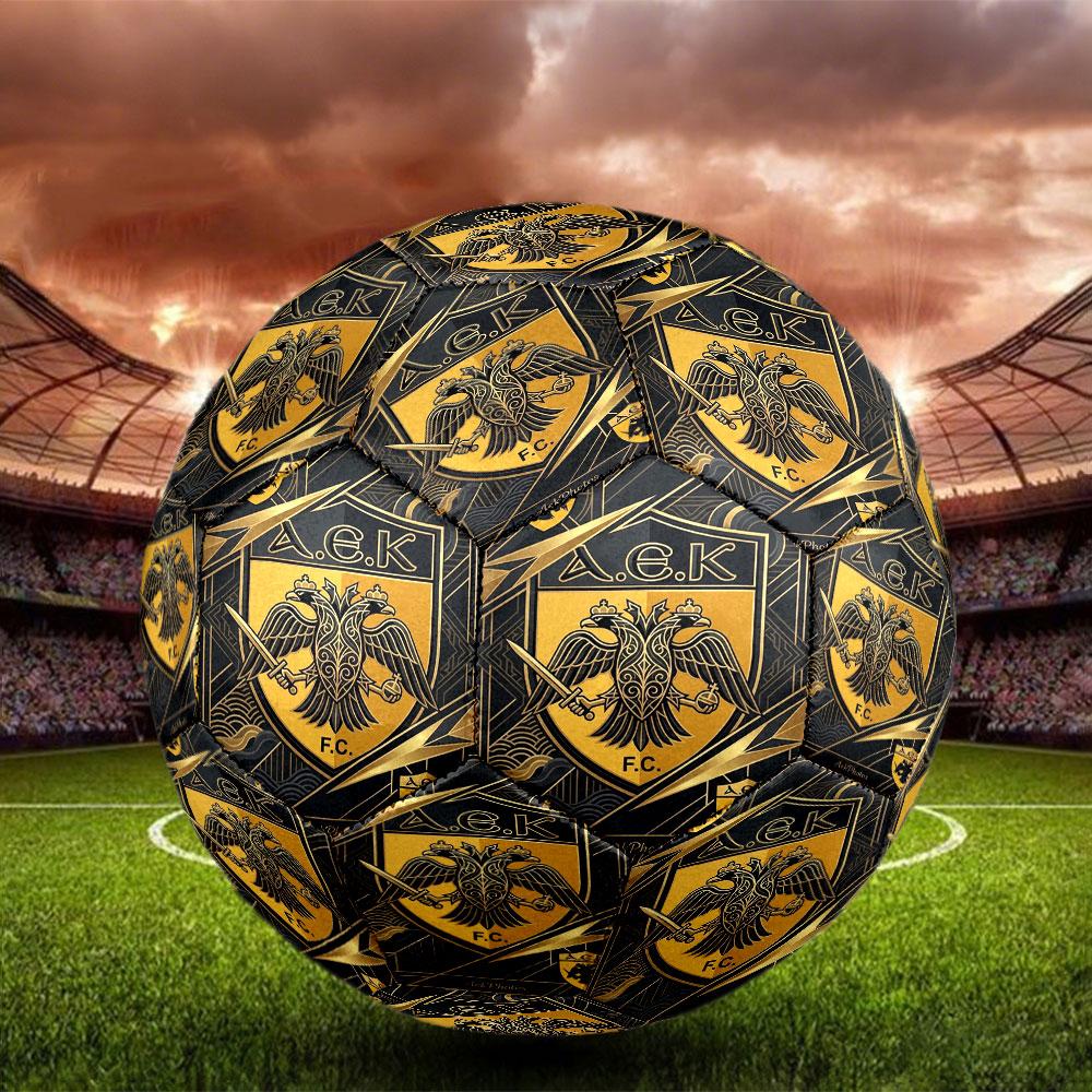 AEK Athens FC Print Size 5 Soccer Ball, Standard Match Football for Sports Game and Team Practice, Ideal Gift for Soccer Fans