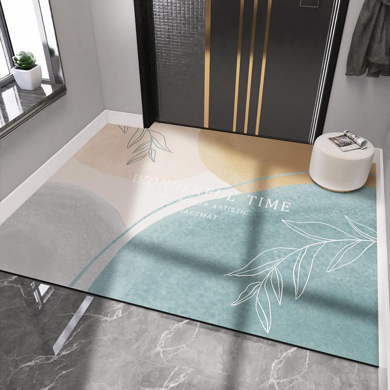 Коврик для входной двери из ПВХ-кожи для гостиной, коврик для входной двери, впитывающий коврик для ванной, ковер для прихожей на полу