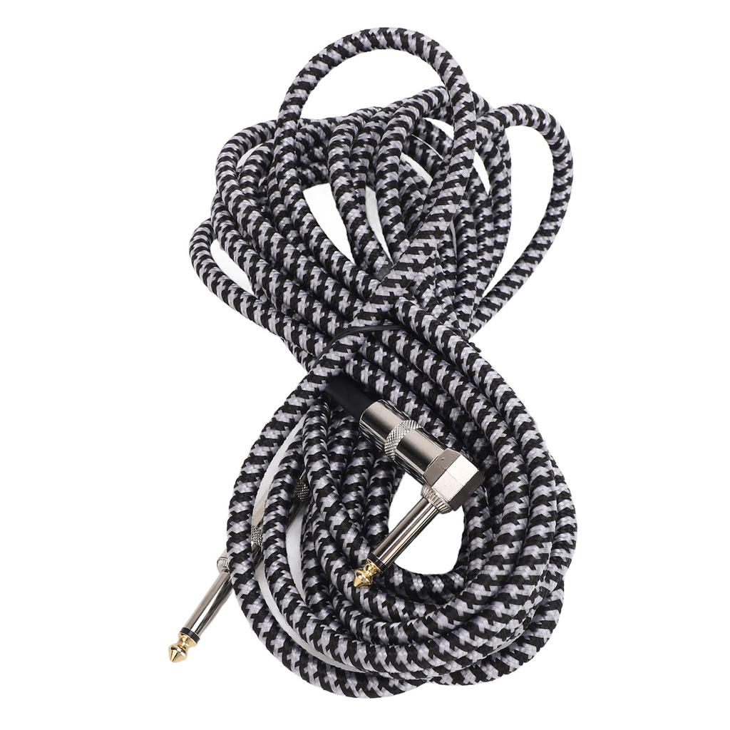 Соединительный кабель для гитары, интерфейс 6,35 мм, плетеный шнур для электрического инструмента, для баса, микрофона, динамика, усилителя, микшера