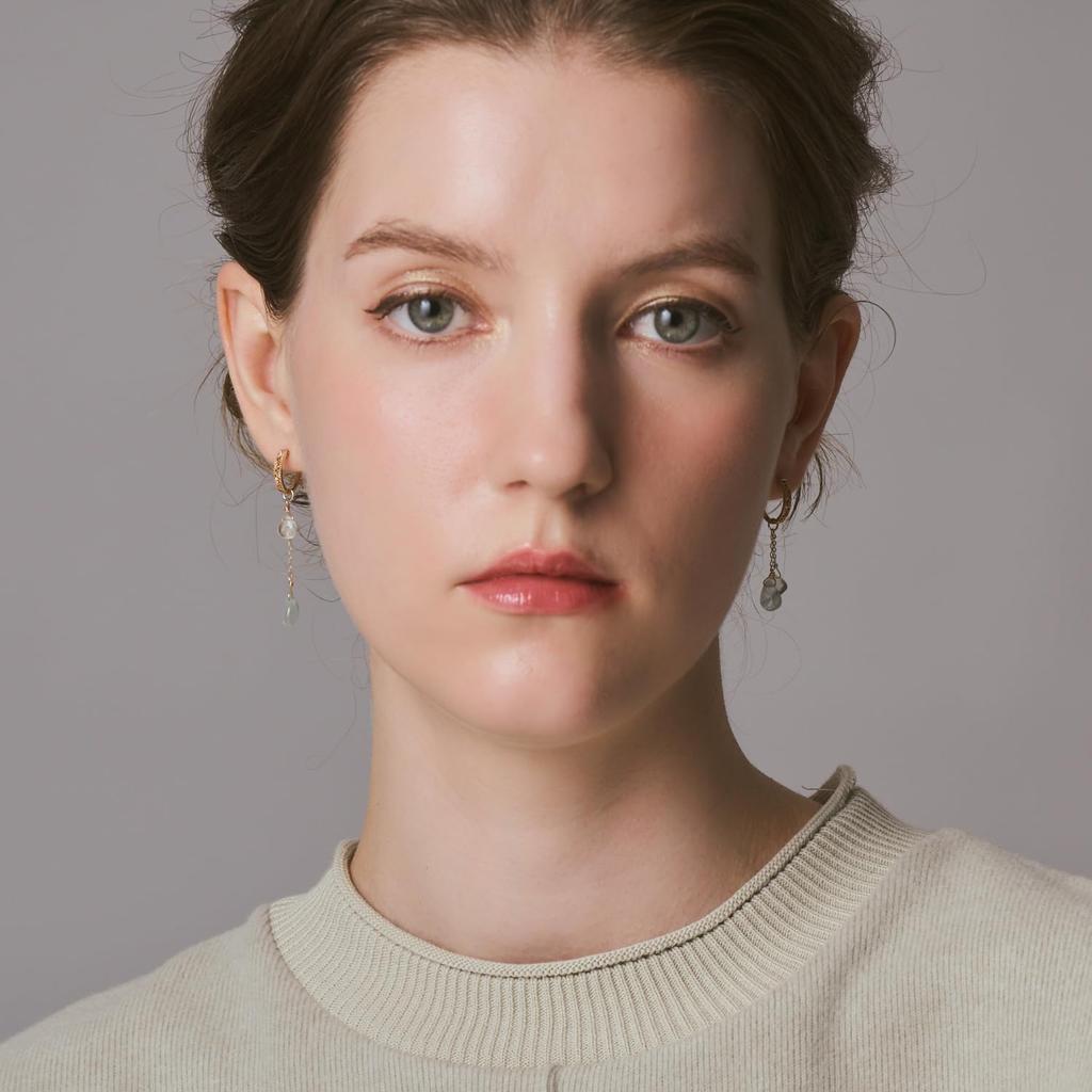 Серьги [Агат] K10/Серебро Аквамарин/Лунный камень Подвеска 1024411737698999