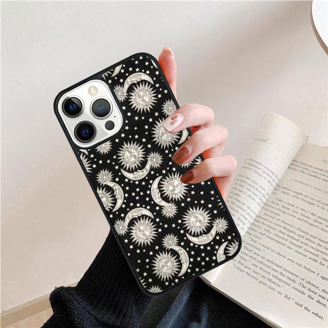 Чехол-ракушка с изображением Солнца, Луны и Лица для iPhone 17 Air 15 16 14 13 12 Pro Max 11 Pro Max Plus Чехол для телефона