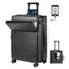 Front Carry Case with USB Carry Bag with Cup Computer Storage Front Luggage Charging Top Open Overseas Business Study [RoamRover] Suitcase, Open,