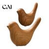 Modern Home Decor for Coffee Tables Bird Figurines with Wood Grain Look, Animal Sculptures, Ceramic Birds Elegant Soft Furnishing Accents Living Room
