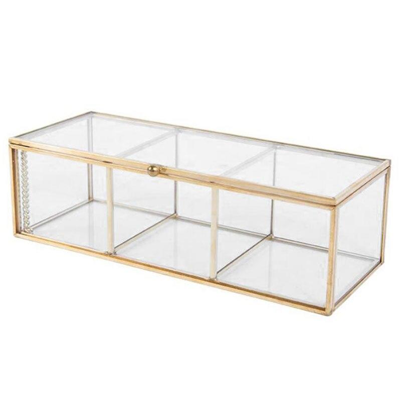 Cosmetics Storage Box Drawer Organizer for Make-up Tools with Lid Dustproof Tools Desktop Glass Containers for Desk Cosmetics Cases | Storage Boxes an