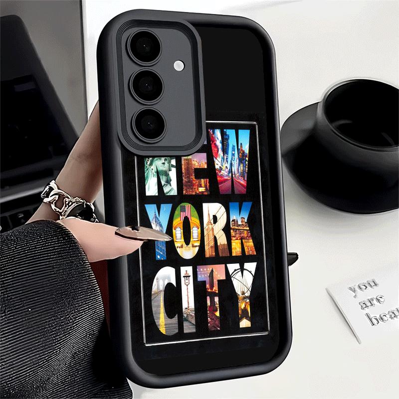 Чехол для телефона для Samsung Galaxy S26 S25 Ultra S24 FE NYC Нью-Йорк Город Ракушка S23 Plus S22 + S21 S20 5G Мягкий Силикон Funda