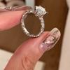 Стильное геометрическое разомкнутое кольцо с ослепительным цирконом и элегантным жемчугом для женщин