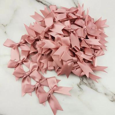 Набор из 50 штук 85-мм розовых атласных лент-бантов для DIY поделок, цветочных композиций, свадьбы, дня рождения, праздничных DIY украшений