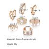 Diamond Opening Adjustment  Ring Set Butterfly Hug Opening Ring Elegant Party Charm Jewelry