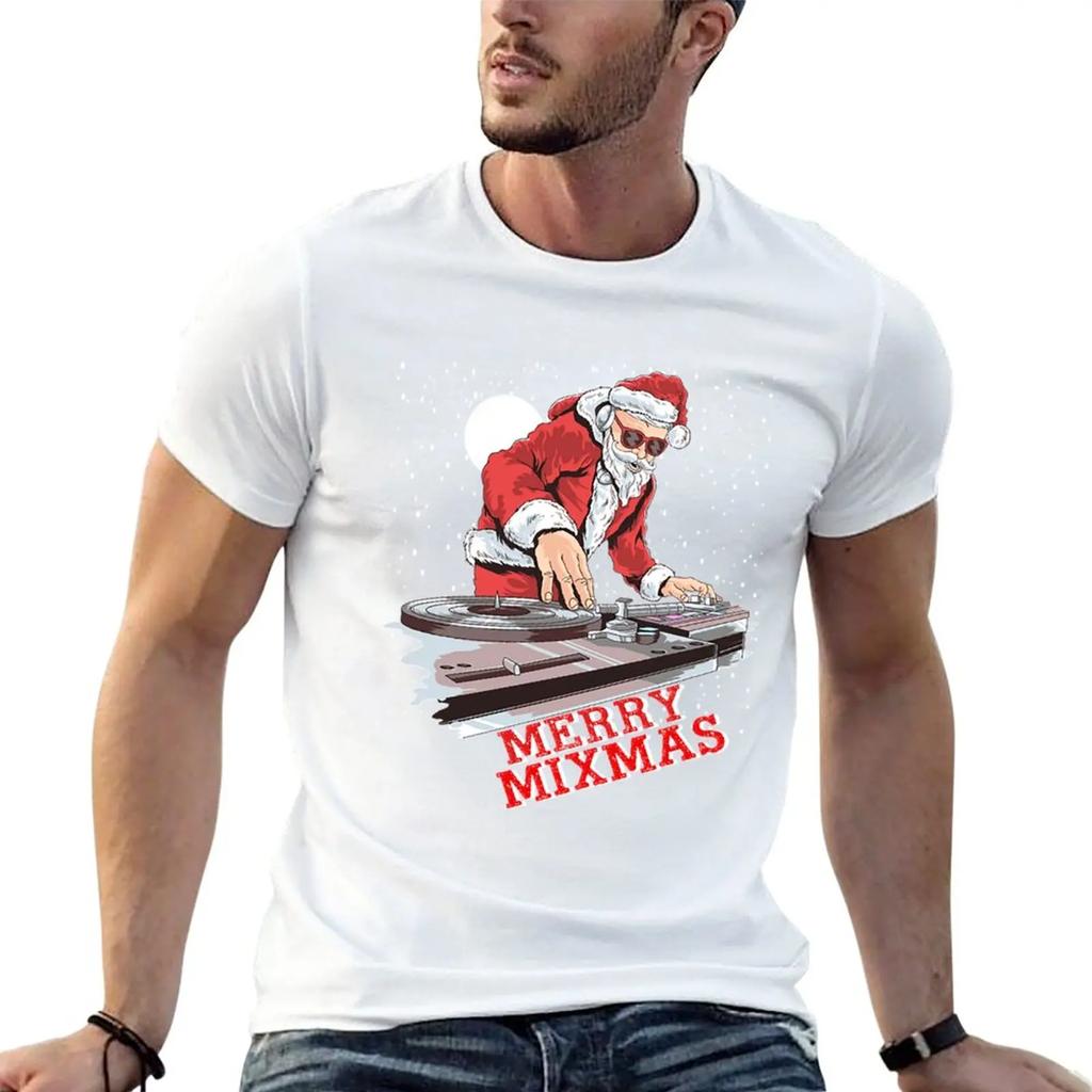 Christmas Santa Claus Playing Dj Merry Mixmas T-Shirt tees korean fashion t shirts
