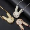 Full Zircon Rabbit Necklace European and American Hip-hop Pendant
