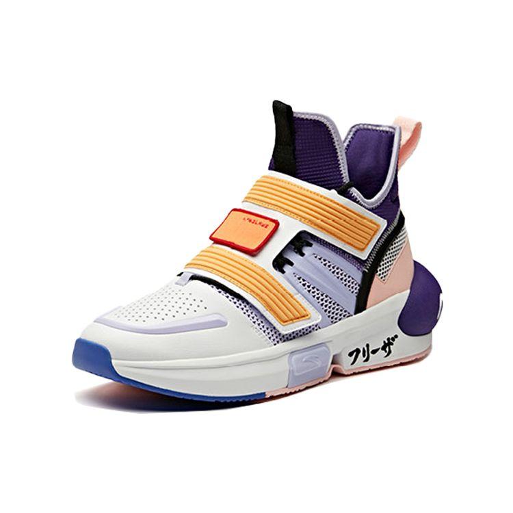 Anta Кроссовки для баскетбола Dragon Ball Super X Frieza First Form с высоким берцем, мужские кроссовки белого и фиолетового цветов 11941602-1