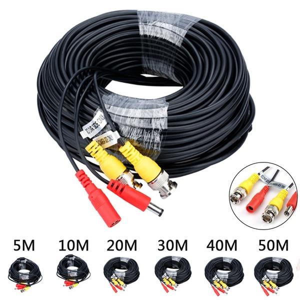 5/10/15/20/30/40/50 Meters BNC Video Power Cable Security Camera Wire Cord for Surveillance CCTV DVR Surveillance System