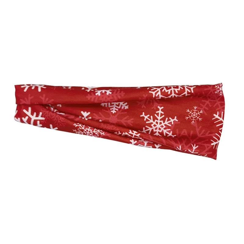 Merry Christmas Headbands for Women Hairband Sports Fitness Yoga Running Sweatband Snowman Snowflake Headwraps Fashion Headwear Hair Accessories Gifts