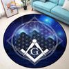 Masonic Round Carpet Freemasonry Non-slip Rug Freemason Living Room Large  All Seeing Eye S Tea Table or Chair Mat
