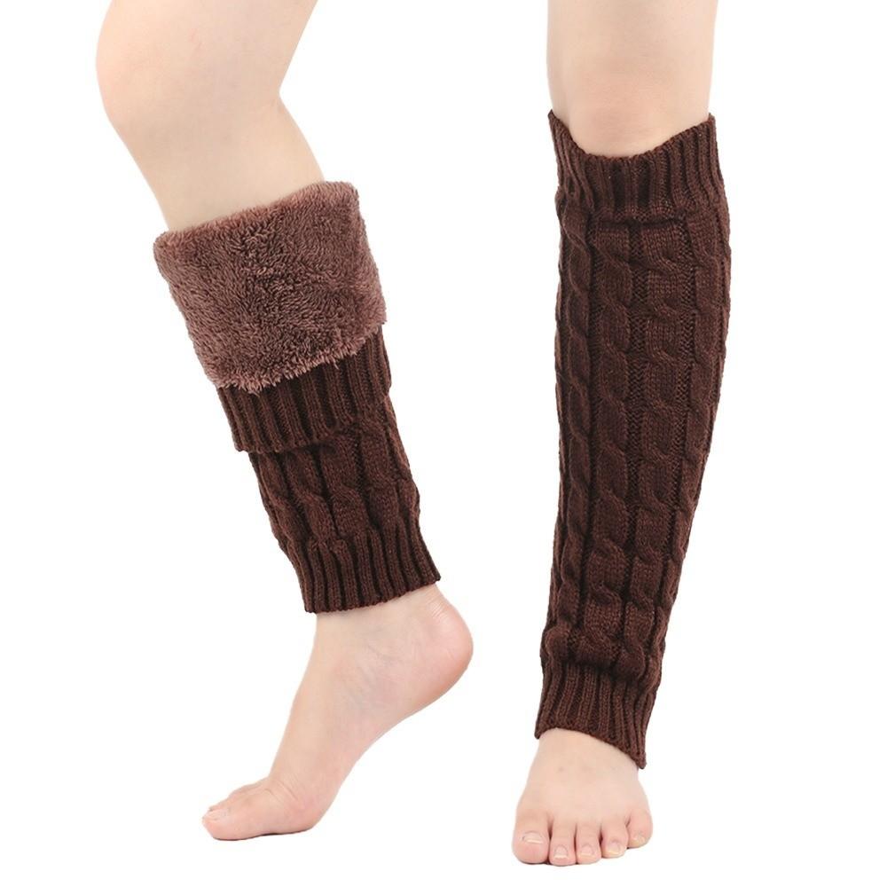 Knee High Fleece Leg Warmers Thickened Knitted Leg Coverings Socks Winter Leg Warmers Women