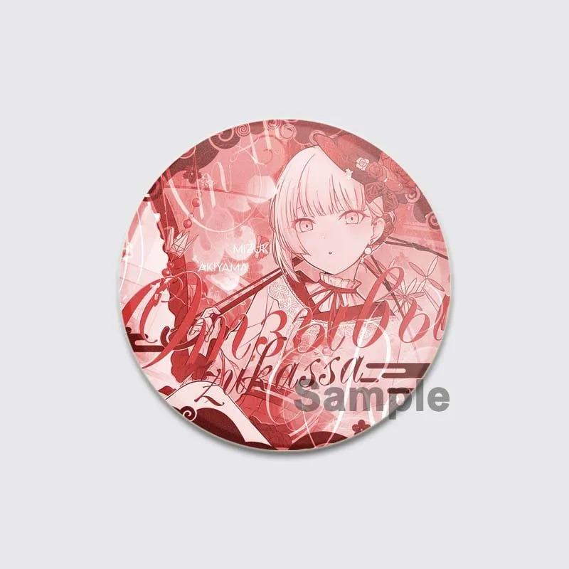 32/44/58mm Anime Mizuki Akiyama Badges Project SEKAI Brooch Round Brooches Jewelry Creative Art Pins for Backpack Decor Gift Accessory