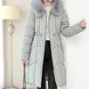 Fashion Women's Warm Winter Coats Hooded Elegant Faux Fur Collar Lady Jackets Thick Long Parkas