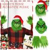 Thief Green Furry Latex Mask Funny Props Horror Atmosphere Masquerade Mask