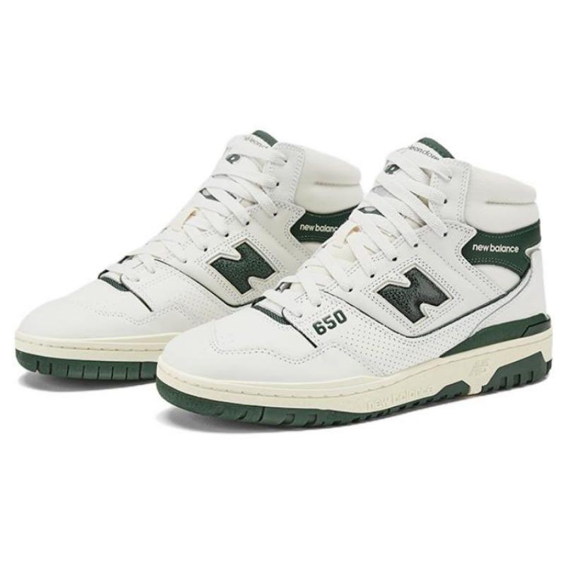 Aimé Leon Dore x New Balance 650 Унисекс Кожаные Высокие Ретро Баскетбольные Кроссовки Бело-Зеленые BB650RL1